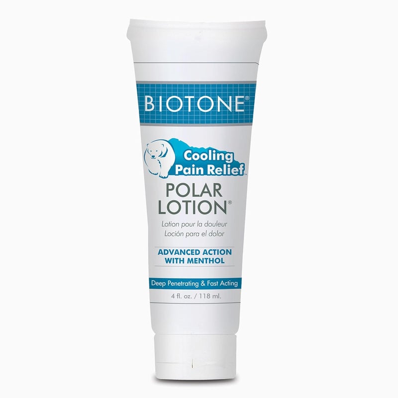 Biotone Polar Lotion relieves minor Arthritis, Backaches, Strains, Sprains, Stiffness, Bruises, and Muscle Cramps, 4 oz. - Image 1
